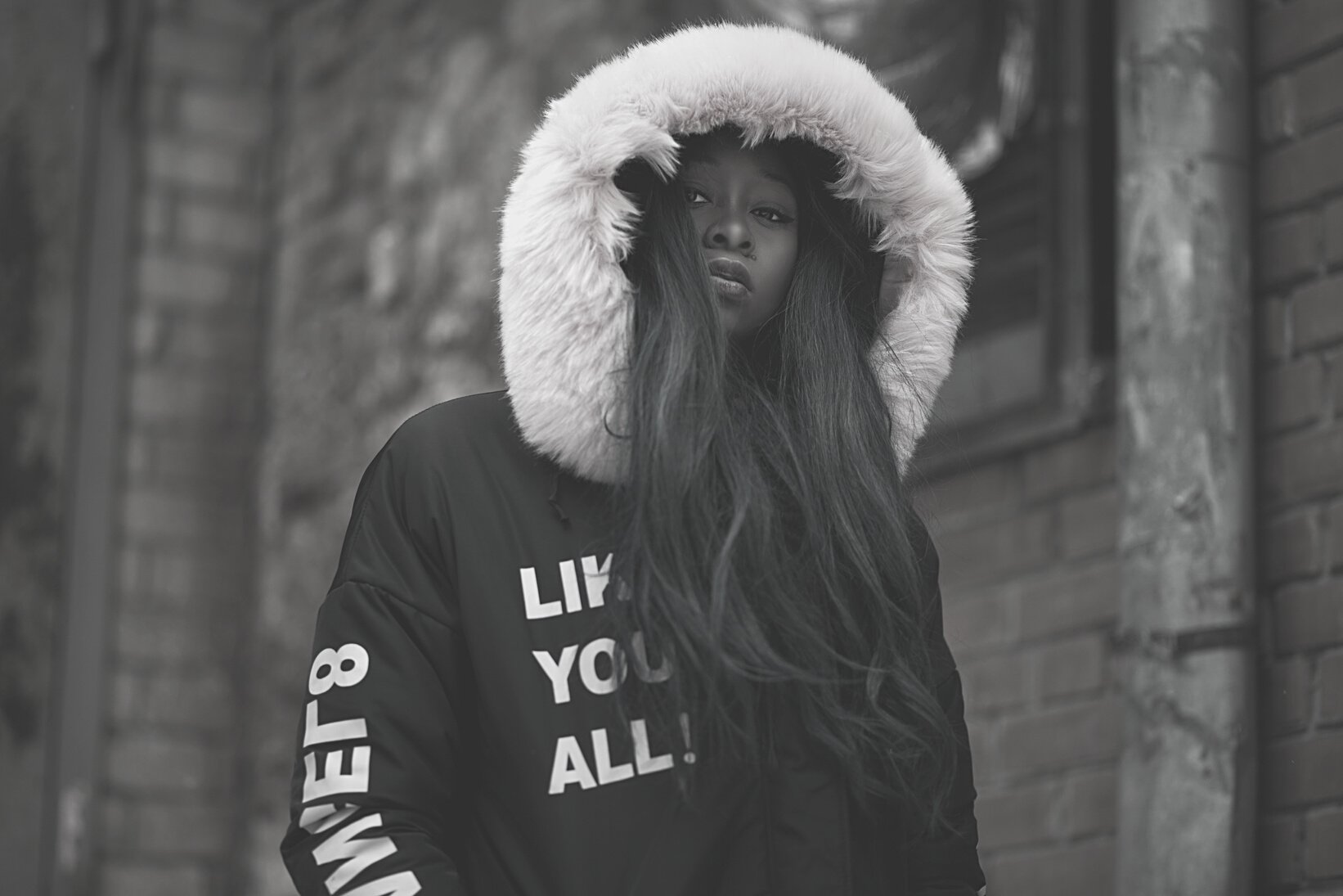 Shallow Focus Photography Woman in Black and Pink Parka Jacket